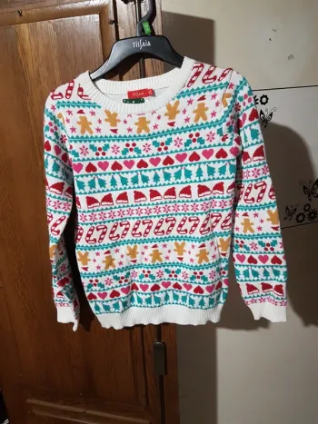 Pull de noël fille  10ans tissaia