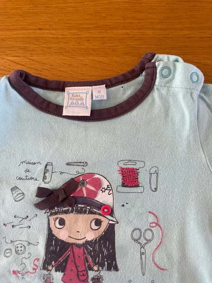 T-shirt manches longues 12 mois fille - photo numéro 2