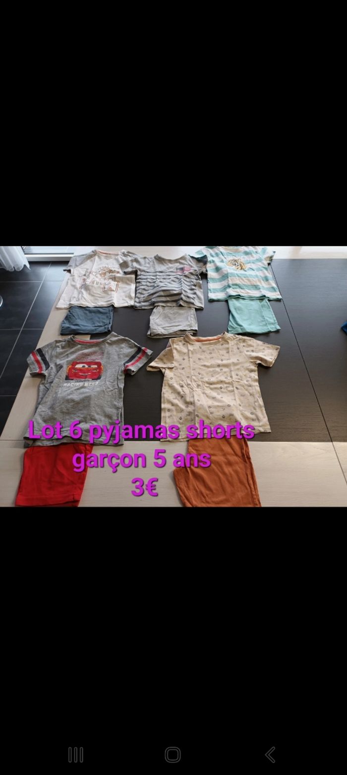 Lot 6 pyjamas short garçon 5ans