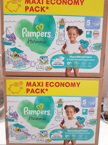 2 Pampers Harmonie Taille 5 Grand Format 