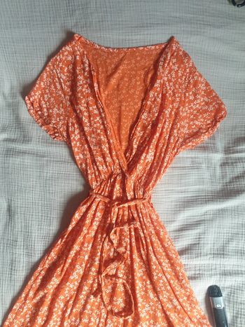 Petite robe d'été fleurie orange