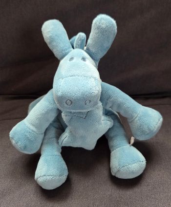 Peluche musicale âne Paco bleu - Noukies