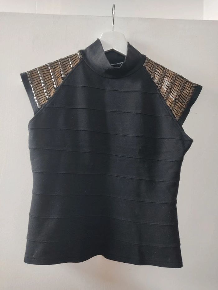 Débardeur noir femme Morgan S 36 style japonais TBE