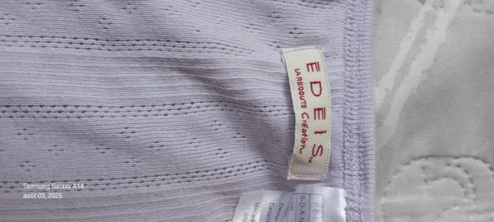 Débardeur en coton motif rayures losanges ajouré mauve femme 42/44 edeis la redoute - photo numéro 15