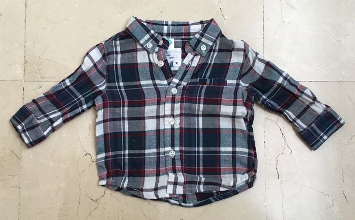 Chemise à carreaux manches longues bébé 6 mois
