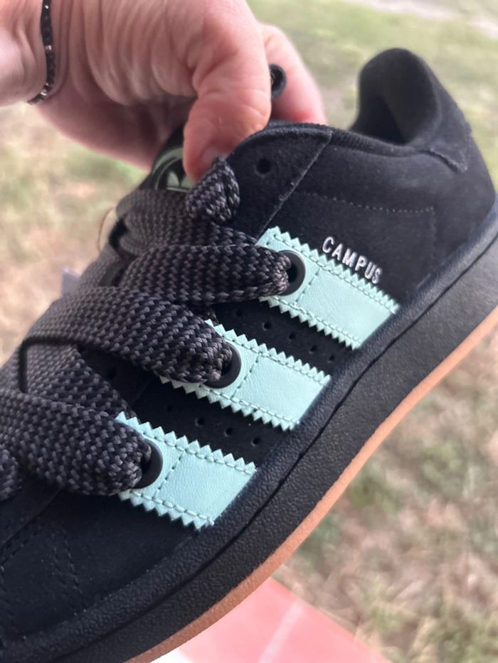 Baskets Adidas Campus noires et turquoise - photo numéro 8