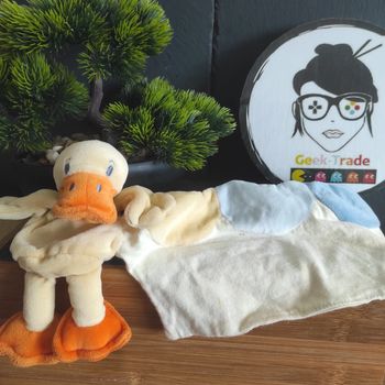 Doudou Mouchoir Canard Jaune Orange Cajou Sucre D'orge Mouchoir  #geektradedoudou