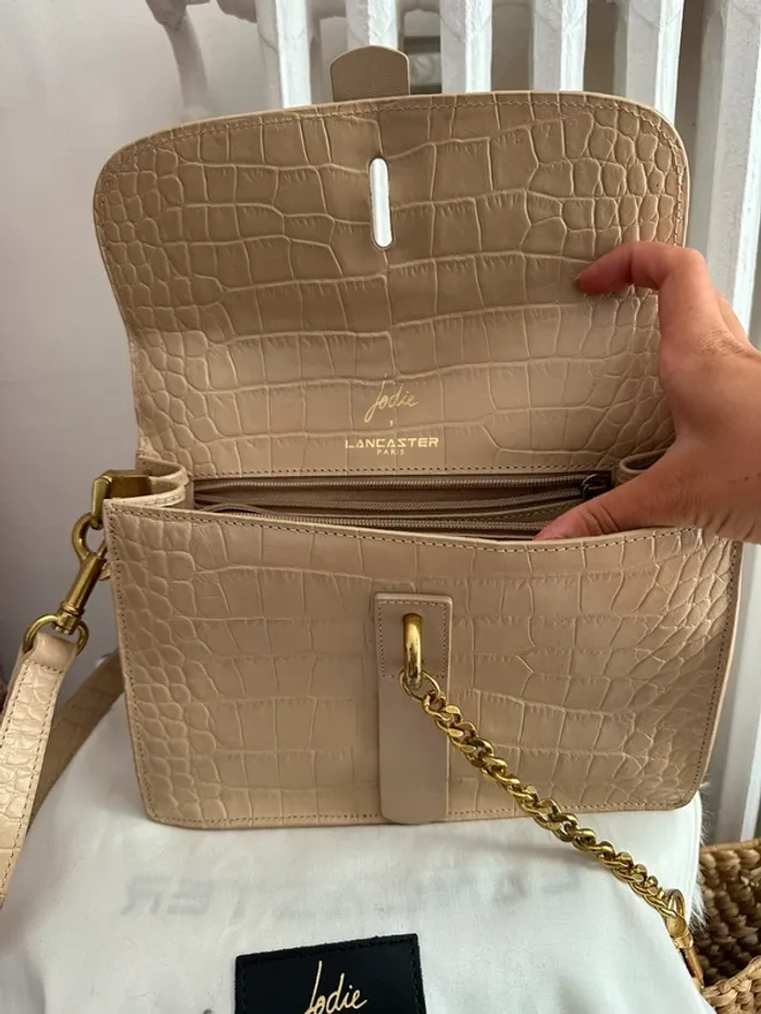 Sac à main Jodie la petite frenchie x Lancaster beige - photo numéro 7