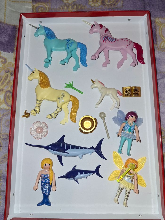 Lot playmobil licornes fées sirene