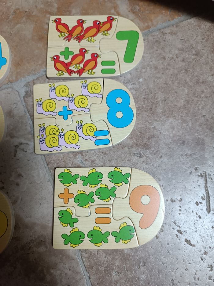 Puzzle nombre calcul, bois - photo numéro 4