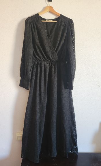 Robe longue noire dentelle – In April 1986 – Taille M – Cache-cœur