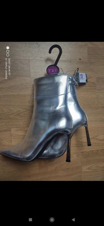Bottes bottines talons argenté 38