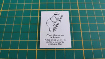 Carte chance C'est l'heure de la belote pièce jeu de société Défense d'afficher Gay-Play #C02