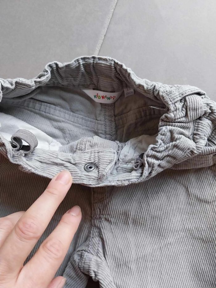 Pantalon gris clair velours T4A - photo numéro 3