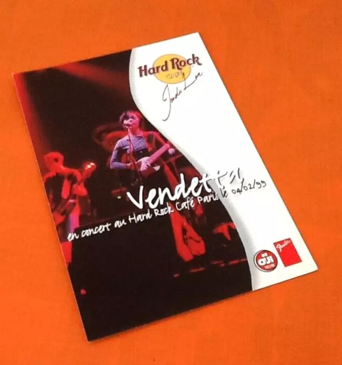 Carte postale publicitaire Hard Rock Café Paris Concert Vendetta (04/02/99) - photo numéro 4
