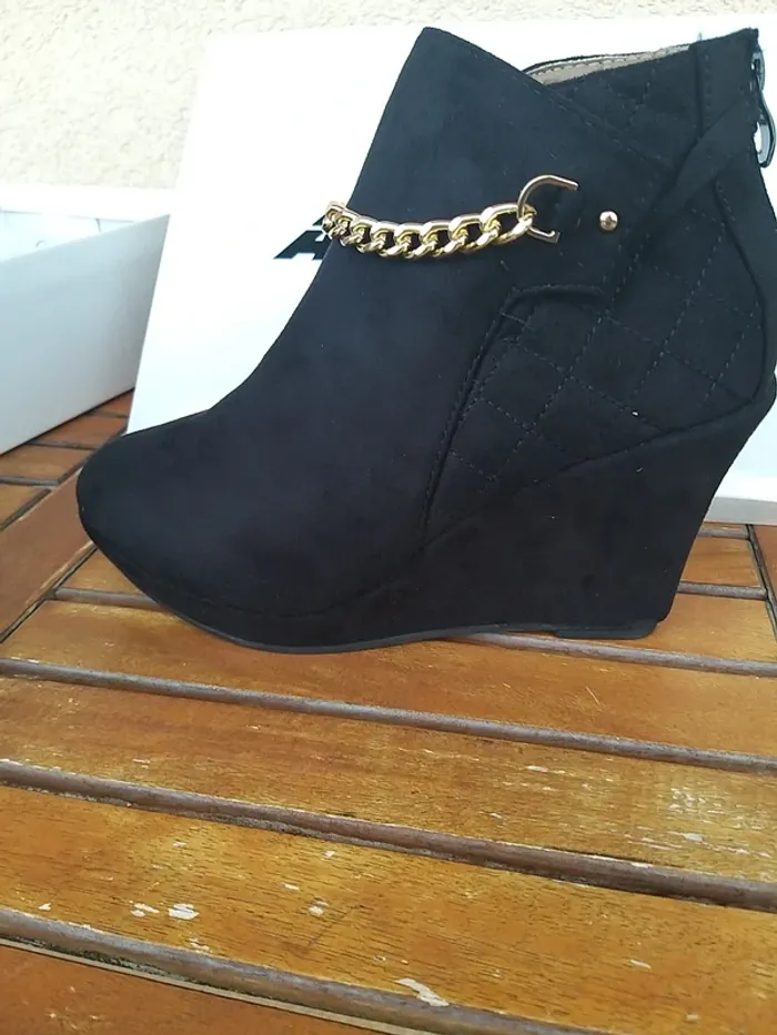 Bottine femme noire compensée - photo numéro 2