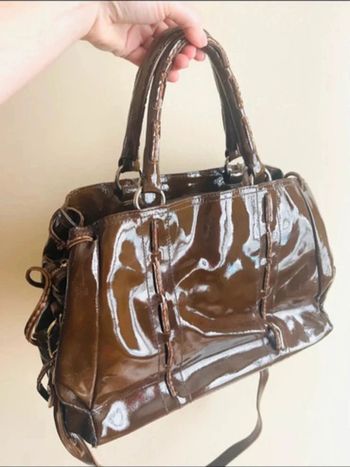 Sublime sac en cuir vernis plinio visona