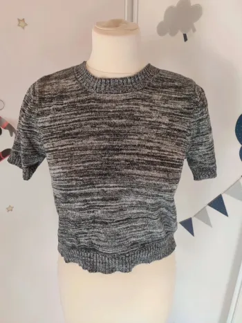 Crop top haut court gris chiné forever 21 très bon état taille M