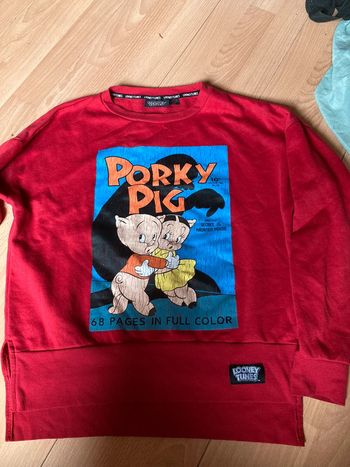 Pull rouge porky pig taille XS
