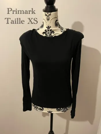 Top noir à manches longues - Primark - Taille XS