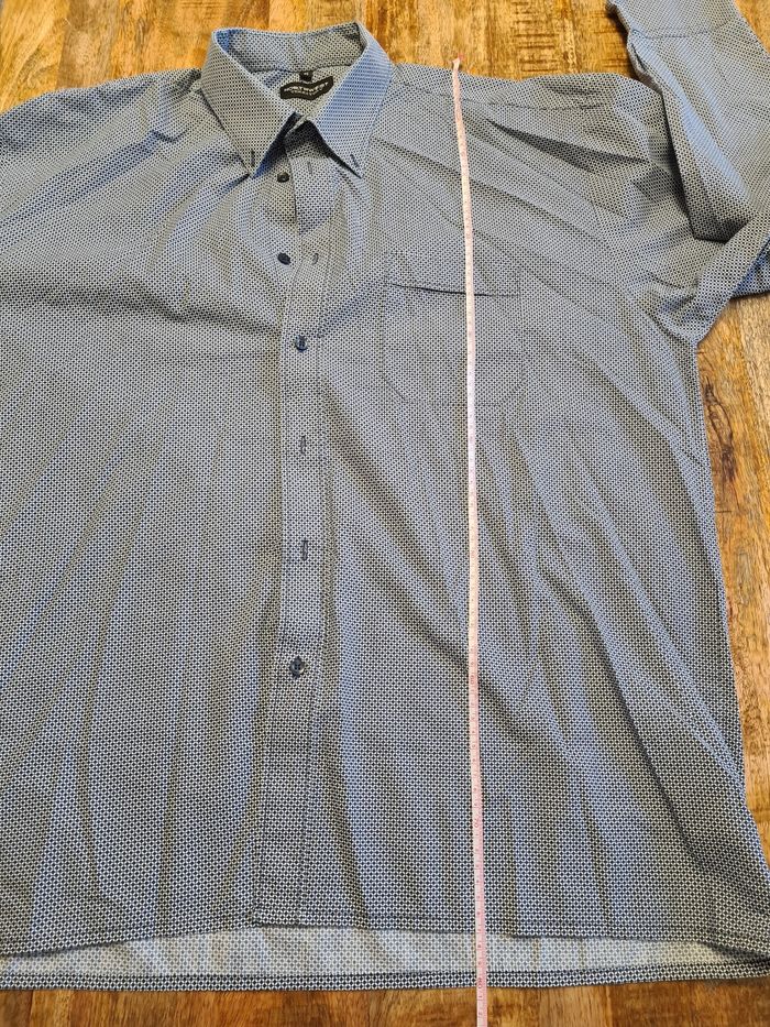 Chemise bleu marine grise avec motif  XXL 45-46 - photo numéro 7