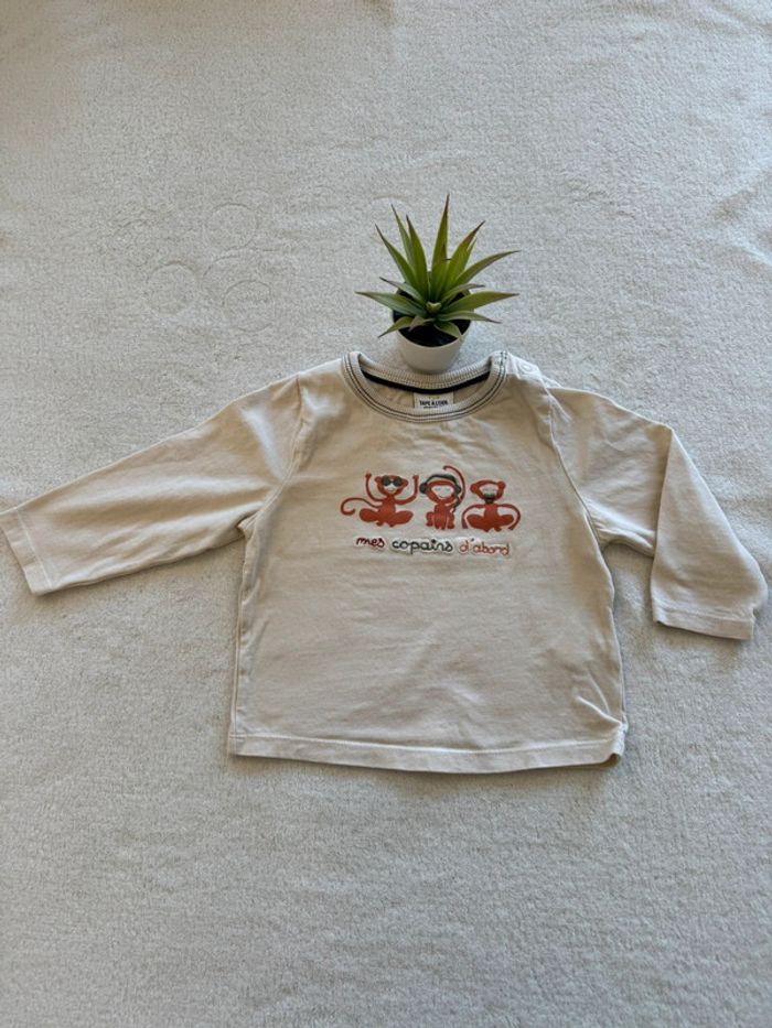 T-shirt manche longue petits singe - photo numéro 2
