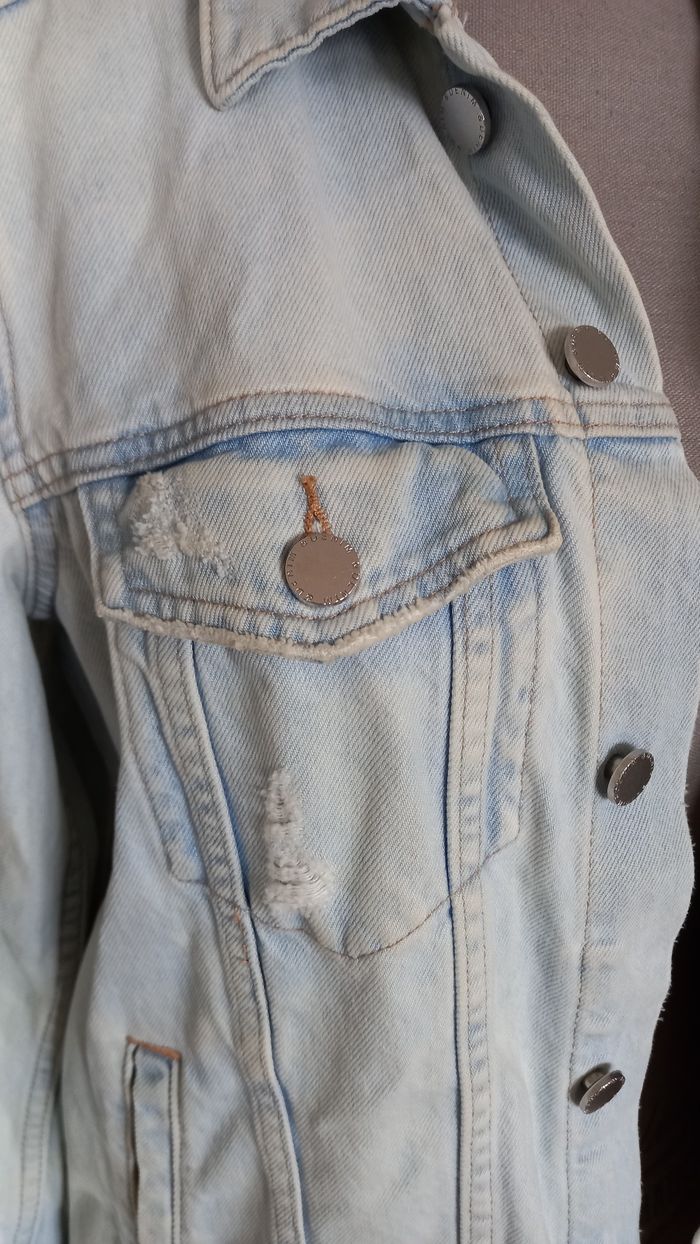 Veste jean bleu clair - photo numéro 4