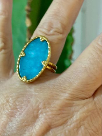 Bague ovale xl réglable pierre naturelle turquoise mile Mila