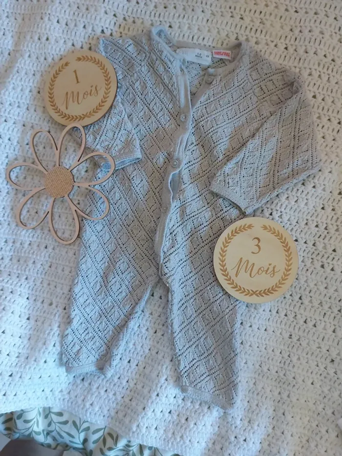 Combinaison mixte maille 1-3 mois