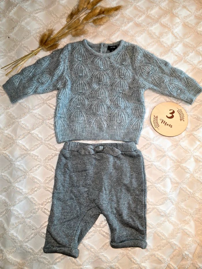 Ensemble pull pantalon gris