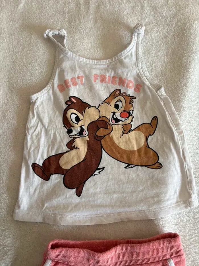 Ensemble Disney Chip & Dale « Best Friends » Débardeur + Short corail – Taille 3 ans - photo numéro 3