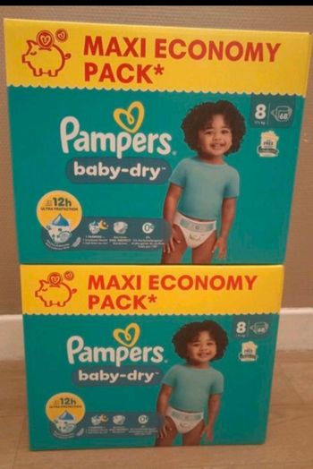 Couches Pampers Baby-Dry Taille 8