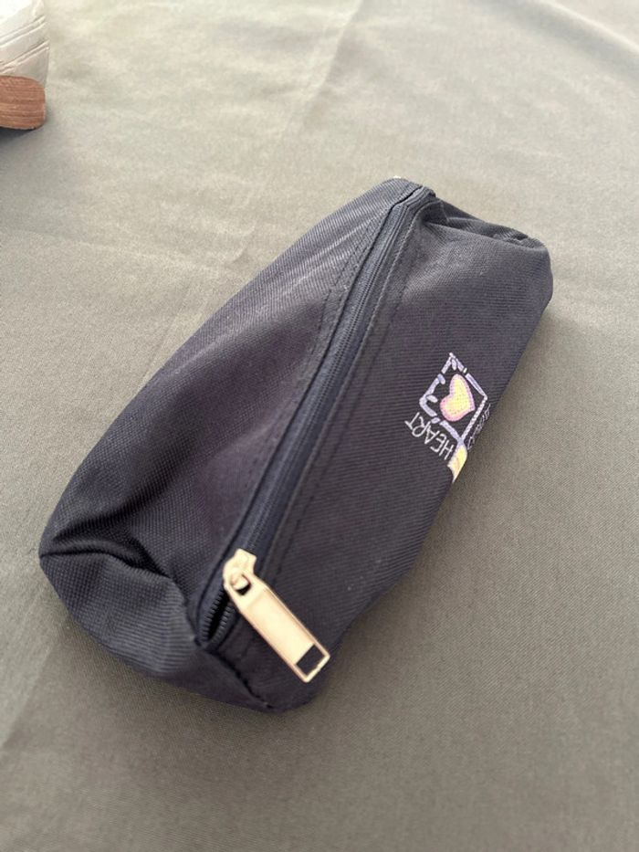 Trousse école bleue cœur