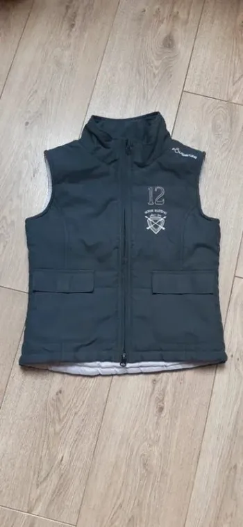 Veste sans manches / blouson sans manches équitation grise & rose horse riding 8 ans en parfait état