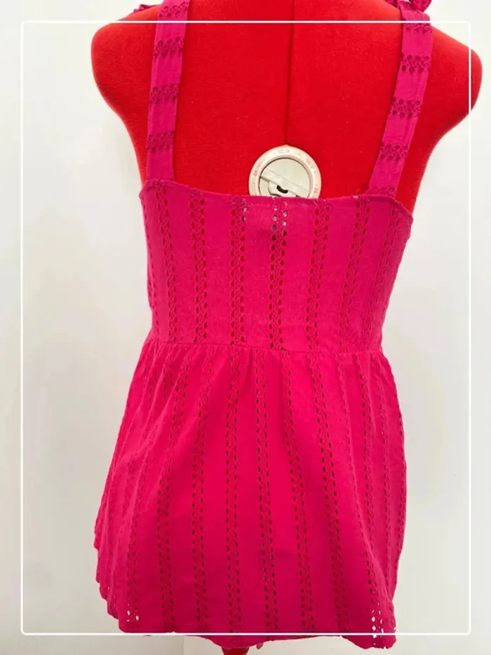 Top ajouré noué rose fuchsia Primark - photo numéro 5