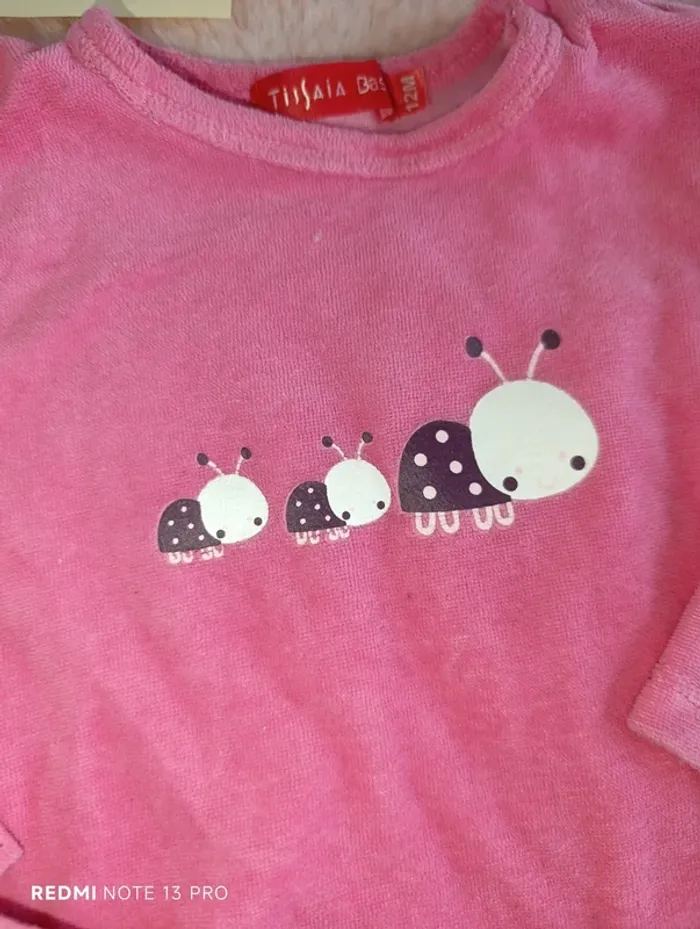 Pyjama deux pièces coccinelles 12m - photo numéro 2