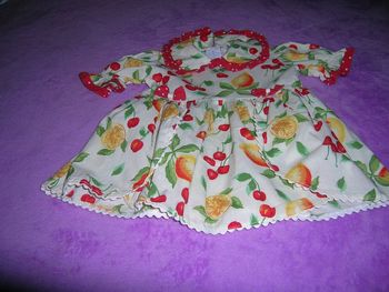 robe imprimée cerises et agrumes bas portefeuille 6 mois