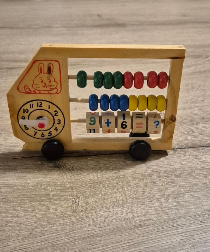 Ancien boulier avec horloge vintage - photo numéro 2