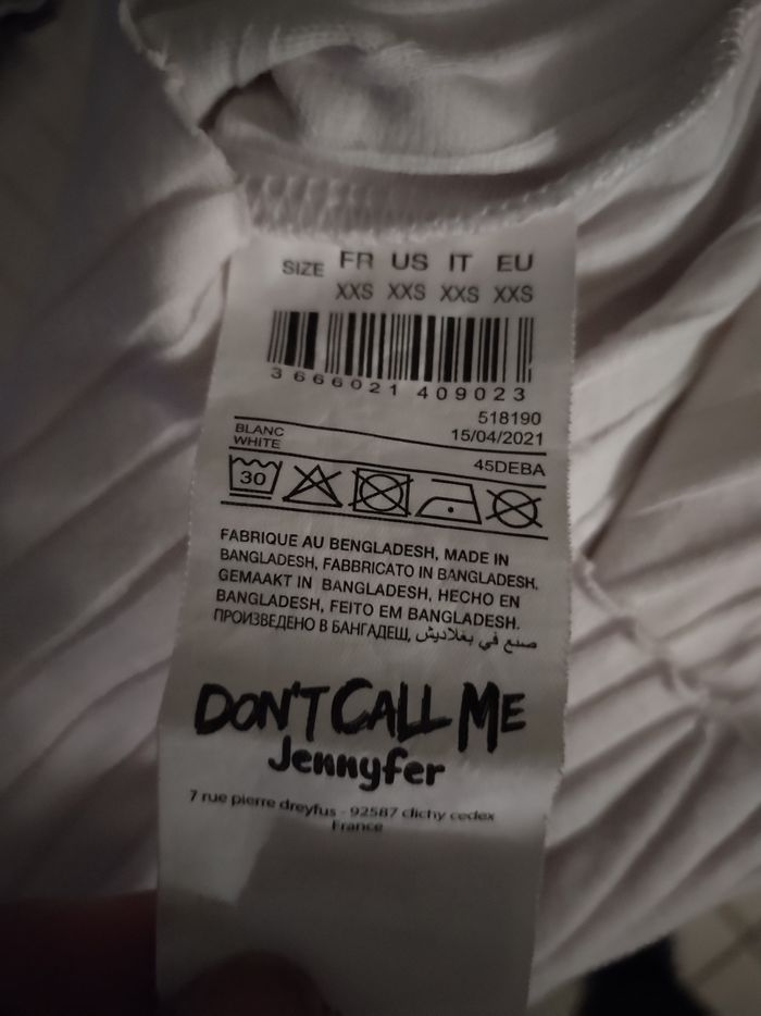 Haut blanc "Jennyfer" XXS en très bon état - photo numéro 5