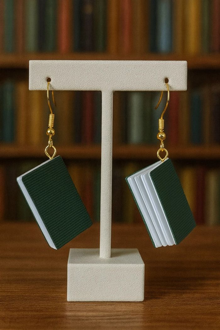 Boucles d’oreilles livres vert