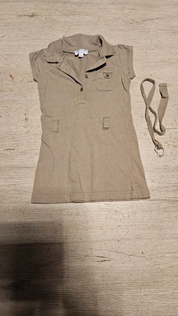 Robe courte à petites manches, kaki, Kimbaloo, 12 mois
