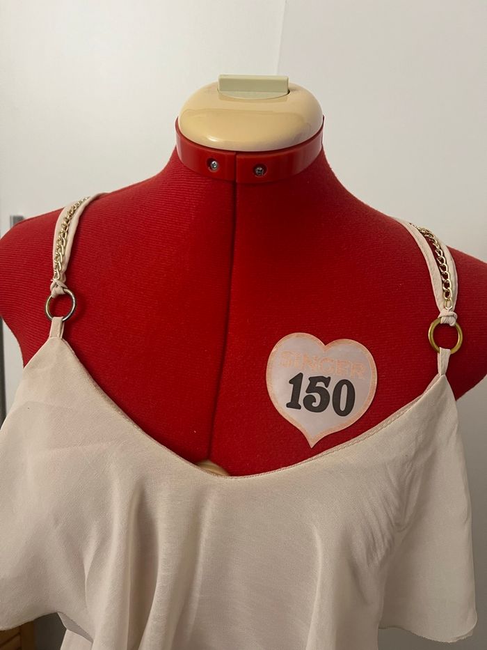 Robe à volants ceinturée beige TDC - photo numéro 8