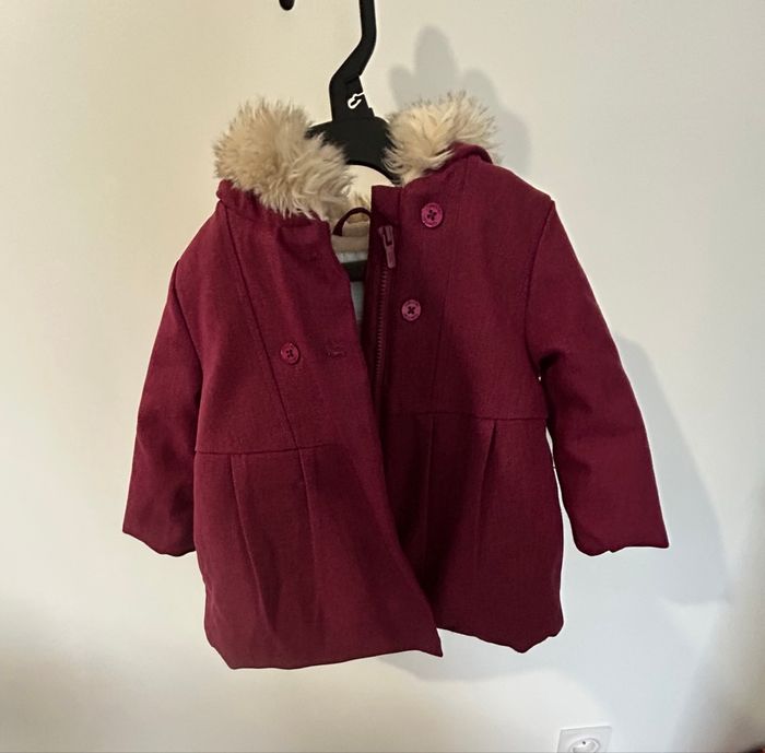 Manteau duffle coat Obaïbi bordeaux 12 mois