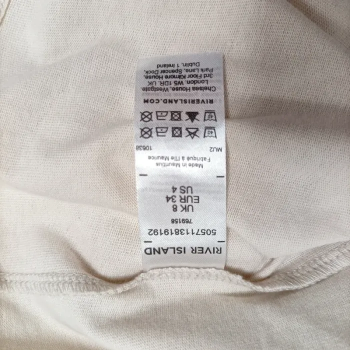 Robe longue beige River Island coupe droite t-shirt 100 % coton T34 neuve avec étiquette A1247 - photo numéro 14
