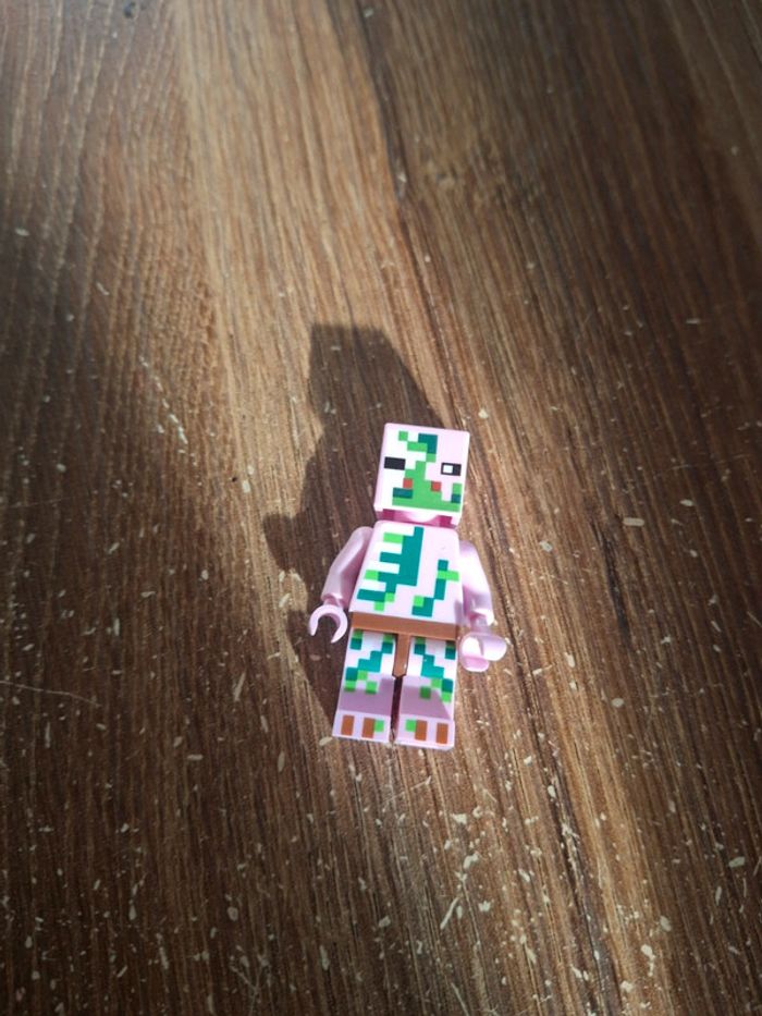 Figurine lego zombie pigman rose minecraft