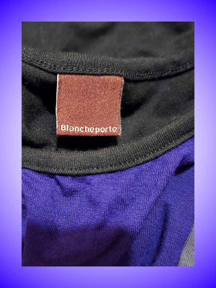 Haut Bicolore Blancheporte – Violet, Bleu, Noir – Manches Longues – Taille 34 XS 36 S – Très Bon État - photo numéro 3