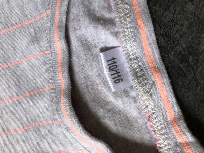 Chemise de nuit gris rayures abricot 5/6 ans - photo numéro 2