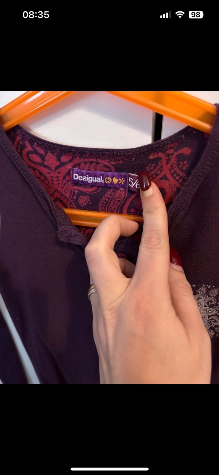 Robe desigual prune 5/6 ans - photo numéro 3