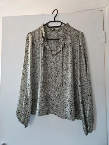 Blouse verte a motifs