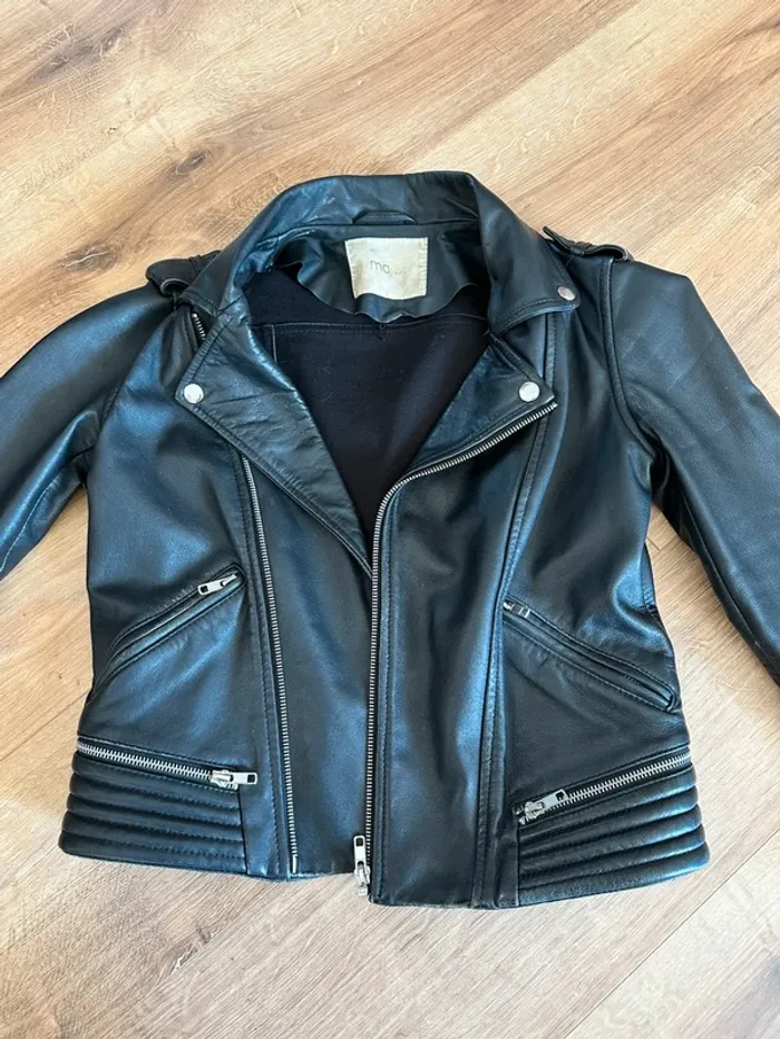 Perfecto en cuir Maje taille 36 noir - photo numéro 7